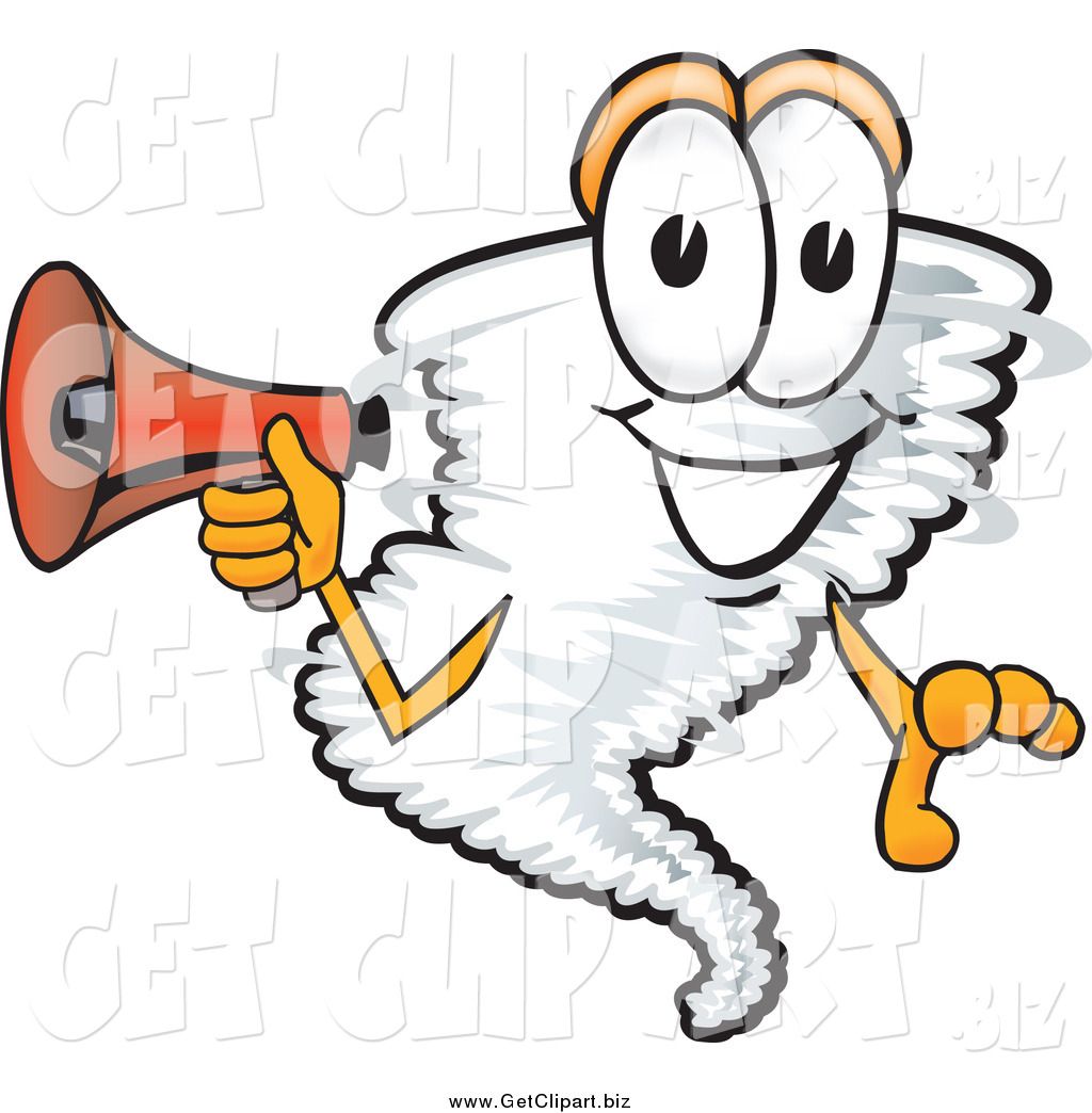 1024x1044 Clip Art Of A Tornado Holding A Megaphone By Toons4biz