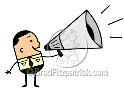 432x324 Man With Megaphone Clipart 2002410