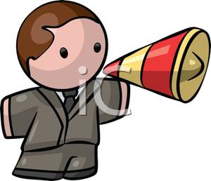 300x258 Businessman Talking Into A Megaphone