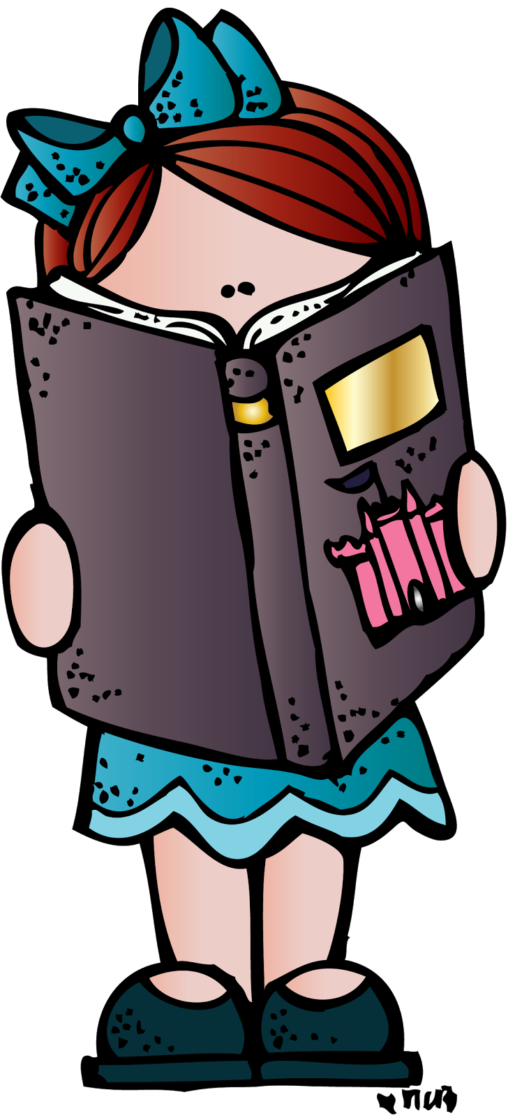 738x1600 Melonheadz Girl Reading Clipart