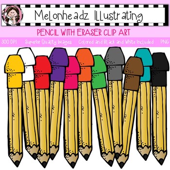 350x350 Melonheadz Pencil With Eraser Clip Art