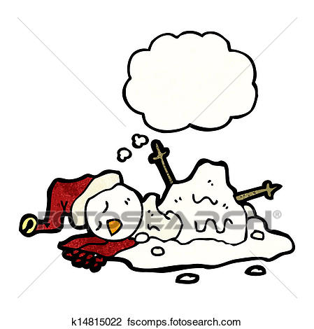 449x470 Clipart Of Melting Snowman Cartoon K14815022