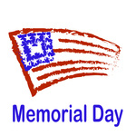 150x150 Memorial Day Poster With Waving Usa Flag Royalty Free Vector Clip
