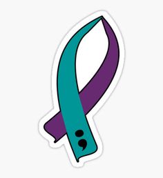 236x258 Teal And Purple Awareness Ribbon Color Means Suicide Prevention