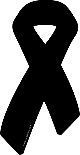 314x606 Black Memorial Ribbon Car Magnet Sports Fan