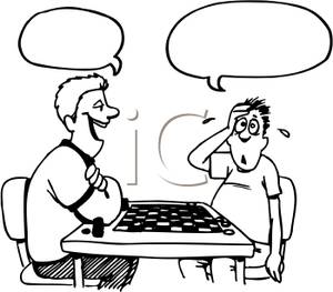 300x263 And White Men Playing Checkers Clip Art Image