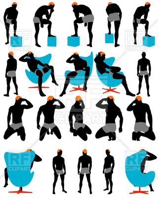 320x400 Set Of Men Silhouettes Royalty Free Vector Clip Art Image