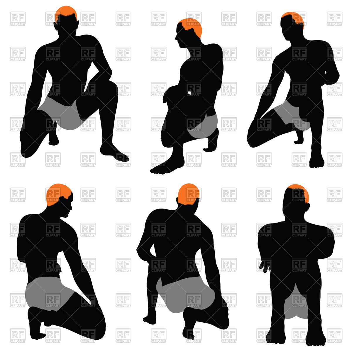 1200x1200 Set Of Sitting Men Silhouettes Royalty Free Vector Clip Art Image