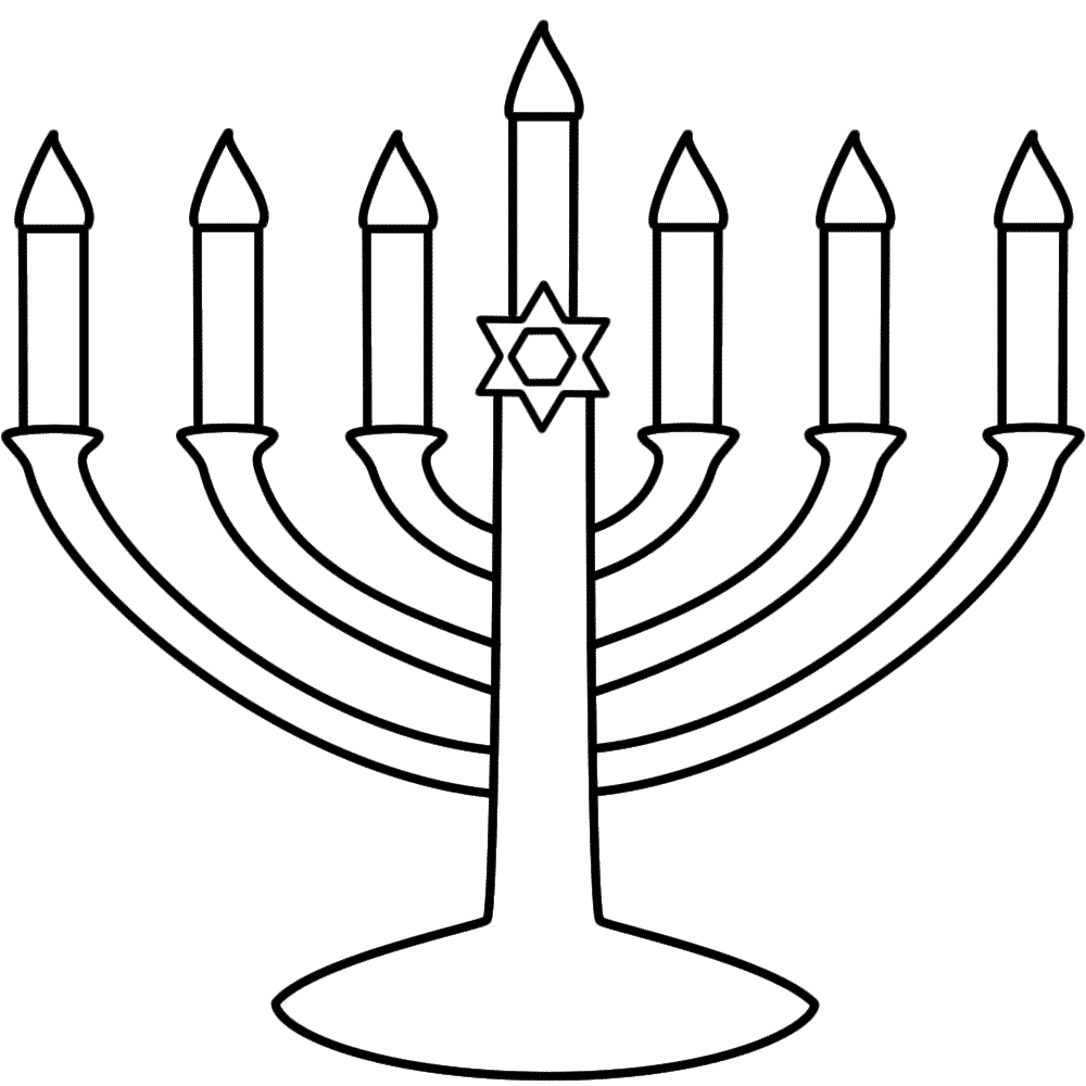 1000x1000 Coloring Pages Menorah Murderthestout
