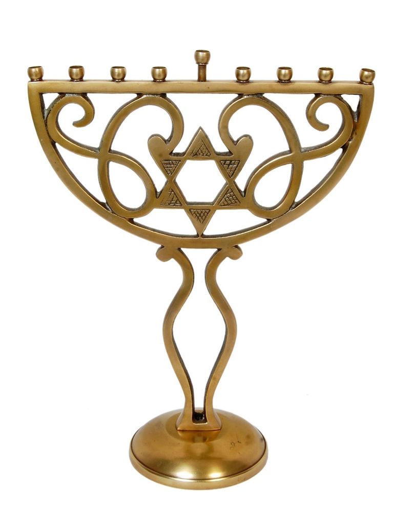 769x1000 Menorah With Star Of David Aluminium Menora With A Brass