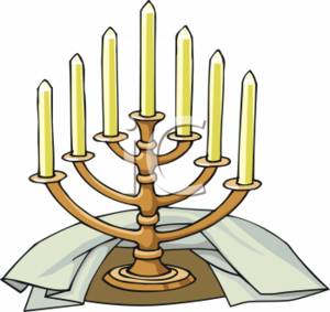 300x283 Clipart Illustration Of A Cloth Draped Menorah