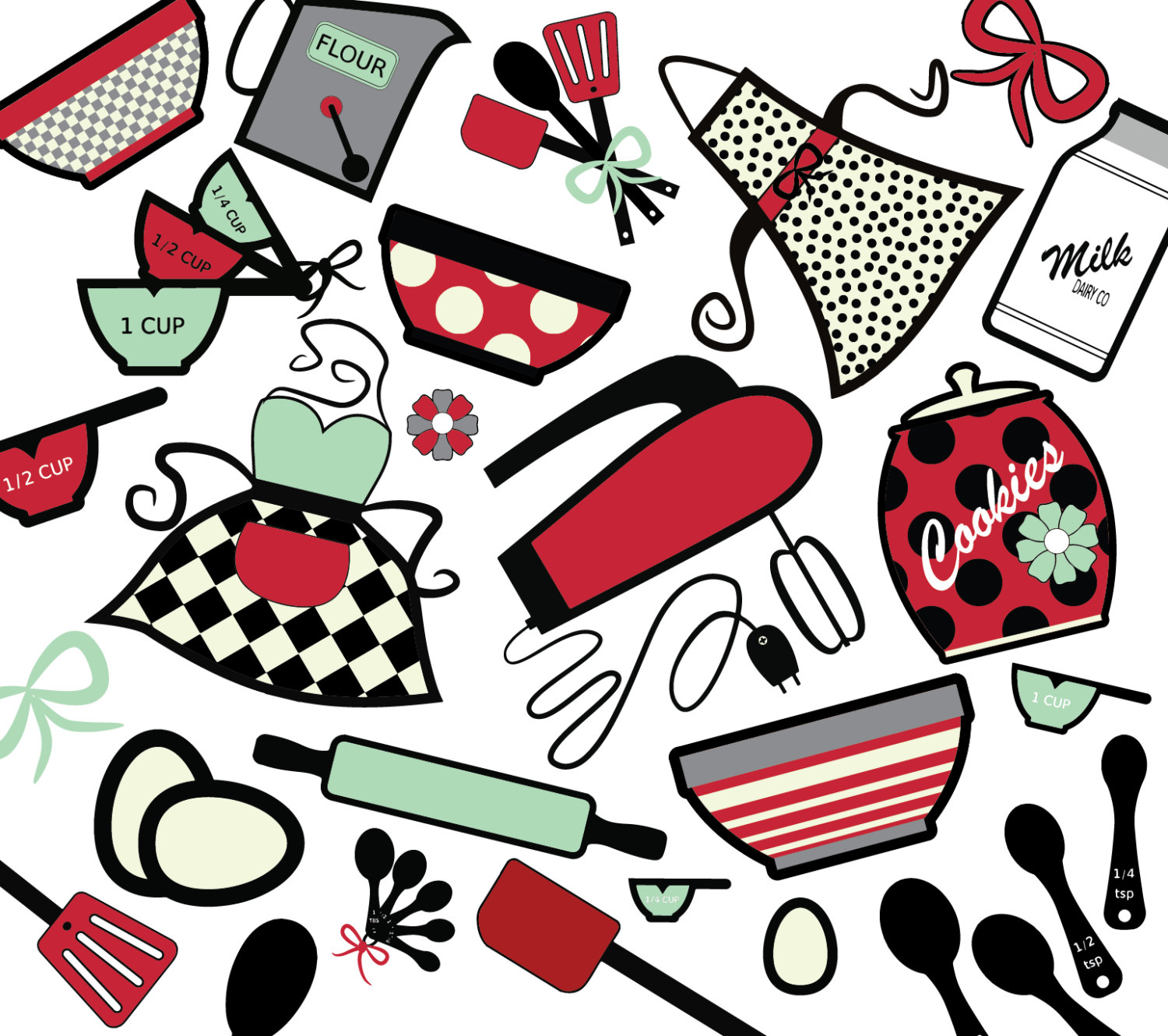 1500x1330 Baking Clipart Vintage Apron