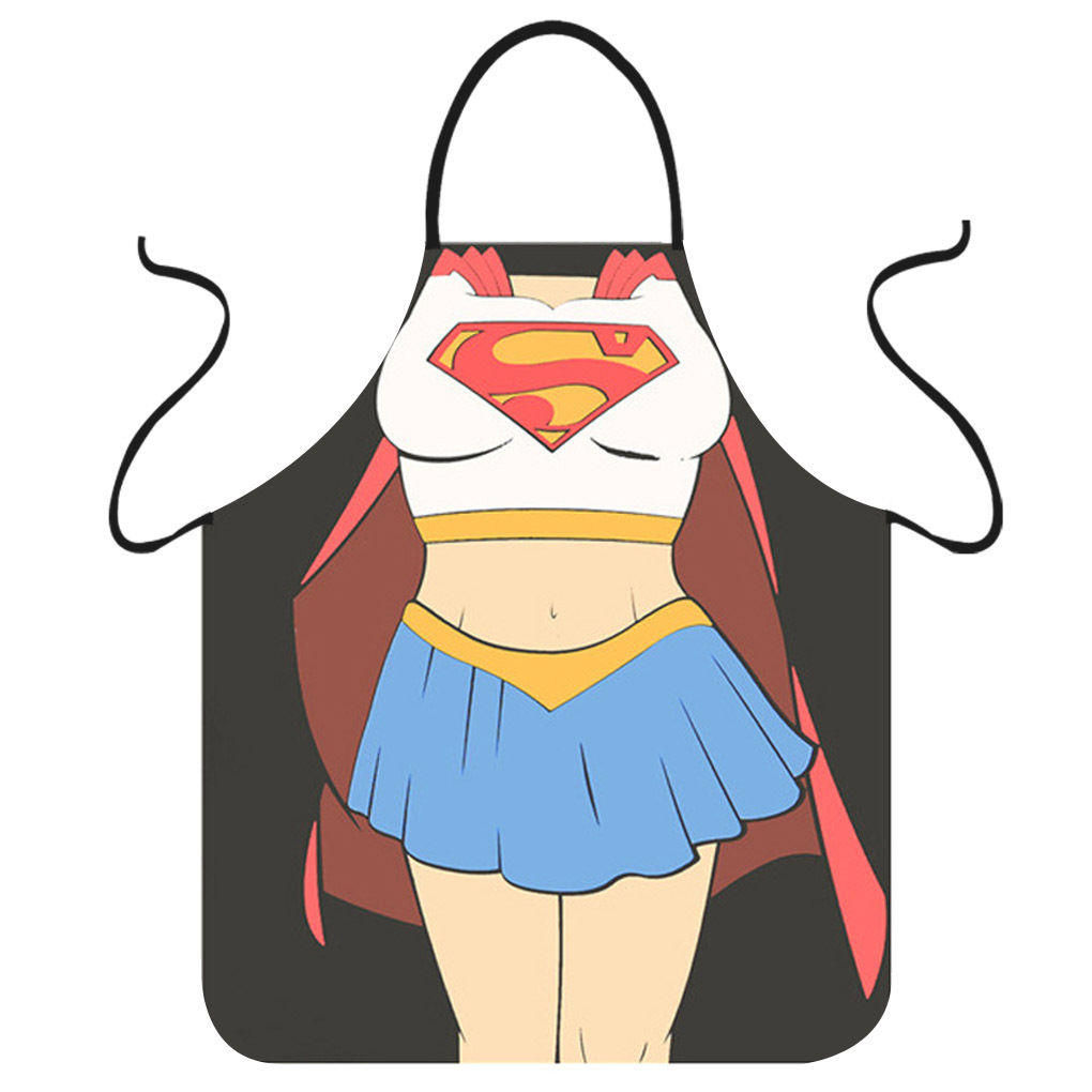 1020x1020 Women Men Waterproof Kitchen Bib Aprons Comic Superhero Costume
