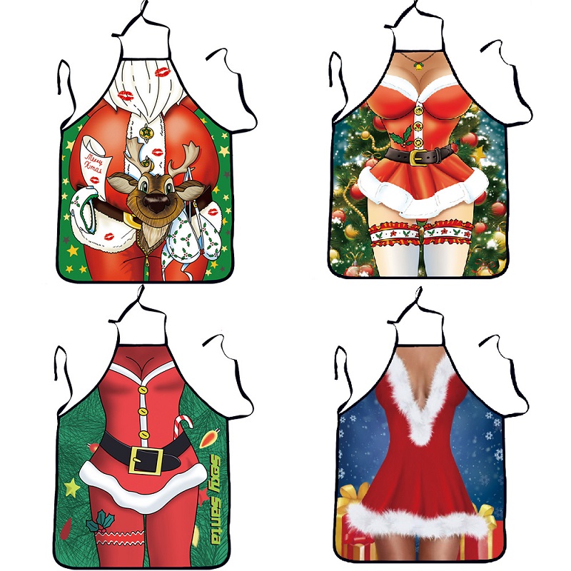 800x800 3d Funny Apron Christmas Aprons Adult Santa Claus Aprons Women