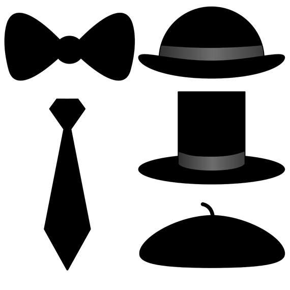 570x570 Mens Accessories Clip Art Set 20 Designs. Instant Download