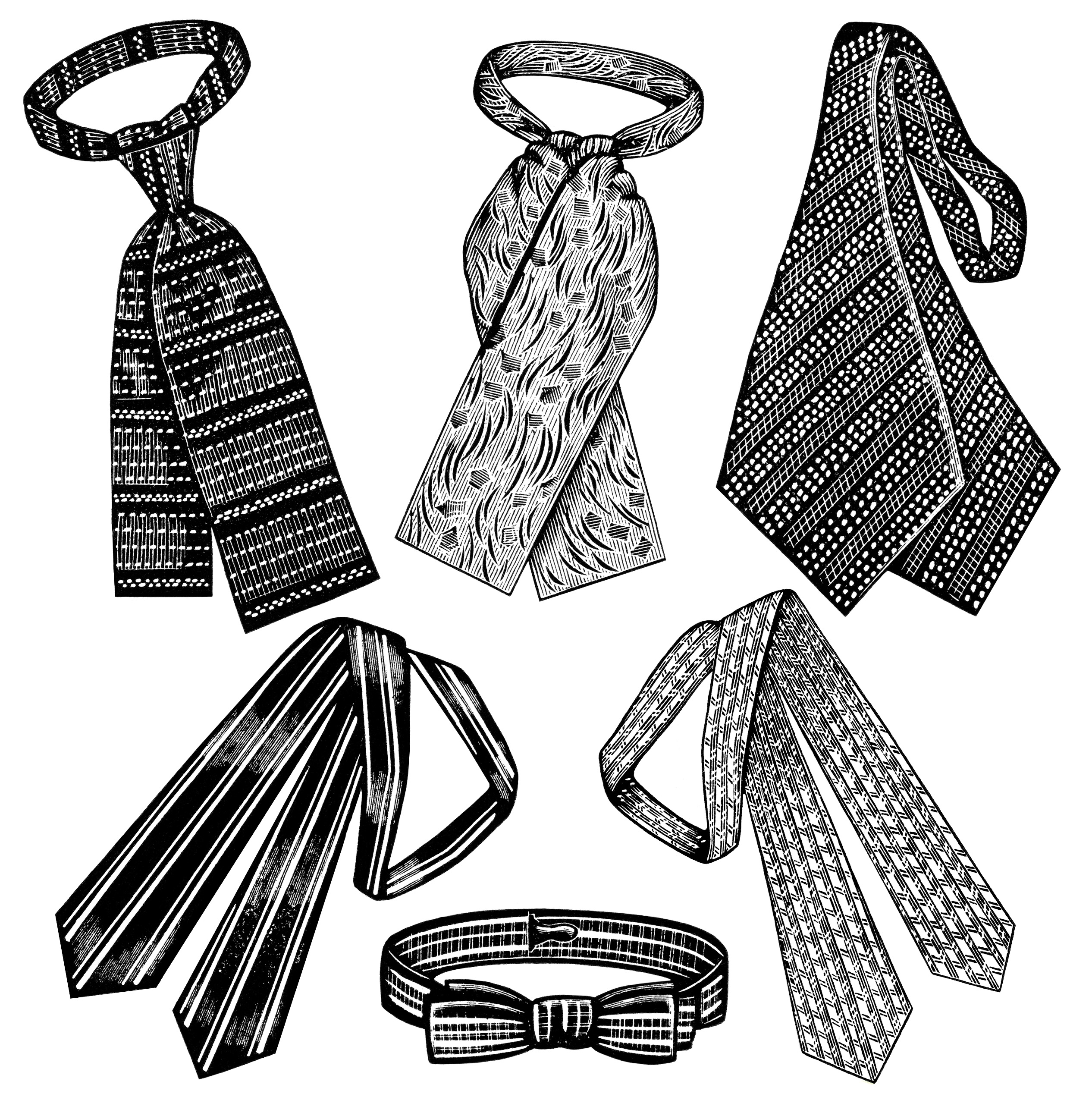 2532x2550 Victorian Men's Neckties ~ Free Clip Art Old Design Shop Blog