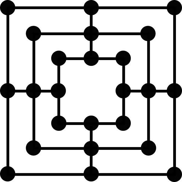 600x600 Nine Mens Morris Game Board Clip Art Free Vector In Open Office