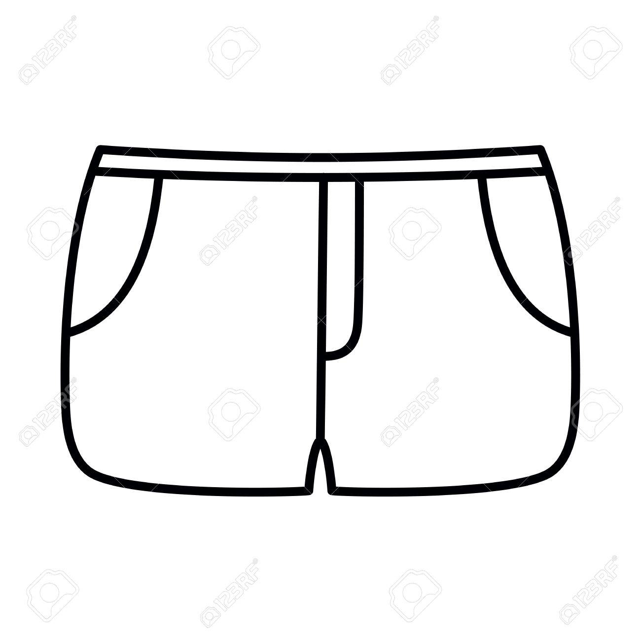 1300x1300 Men Swimming Pants Outline Icon, Flat Design For Logo Web