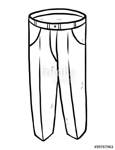 382x500 Long Pants Cartoon Vector And Illustration, Grayscale, Hand