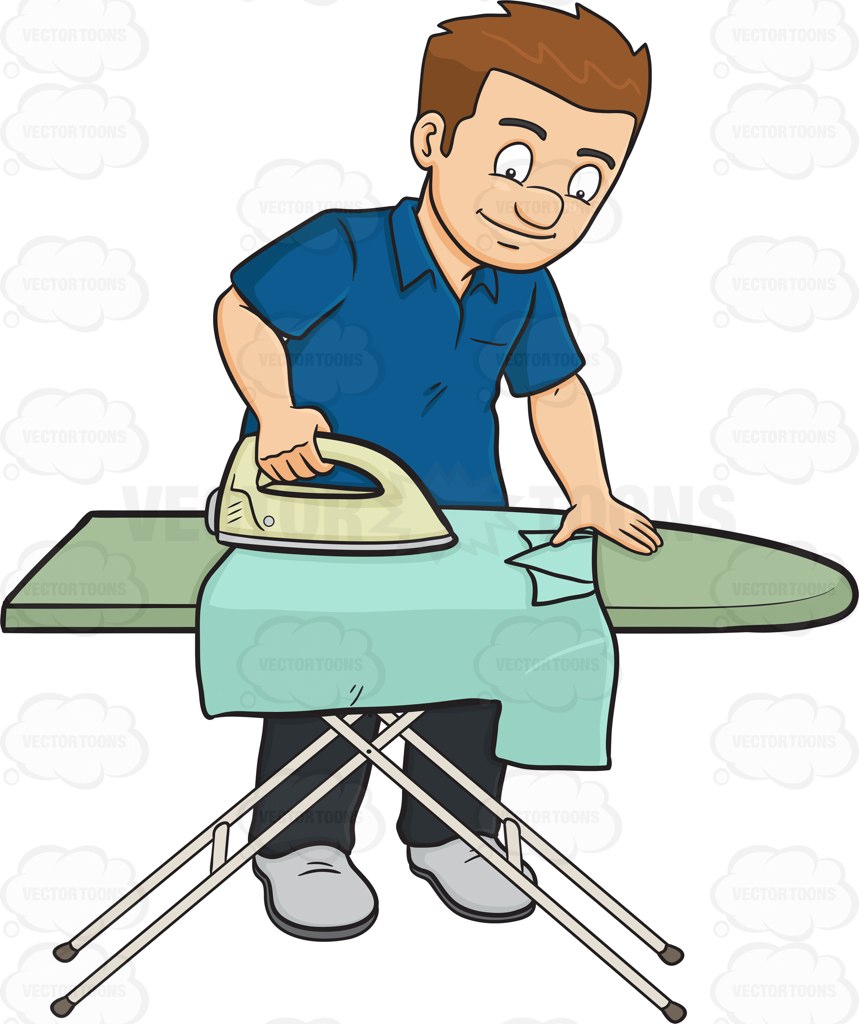 859x1024 A Man Ironing A Shirt Men Pants, Vector Clipart And Illustrations