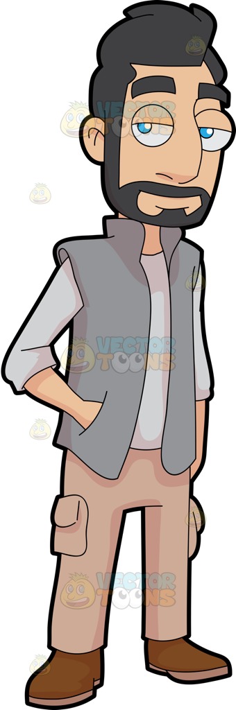 340x1024 A Man Wearing A Vest Dark Grey Hair And Men Wear