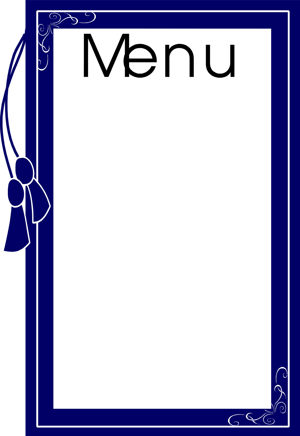 958x1393 Menu Clipart
