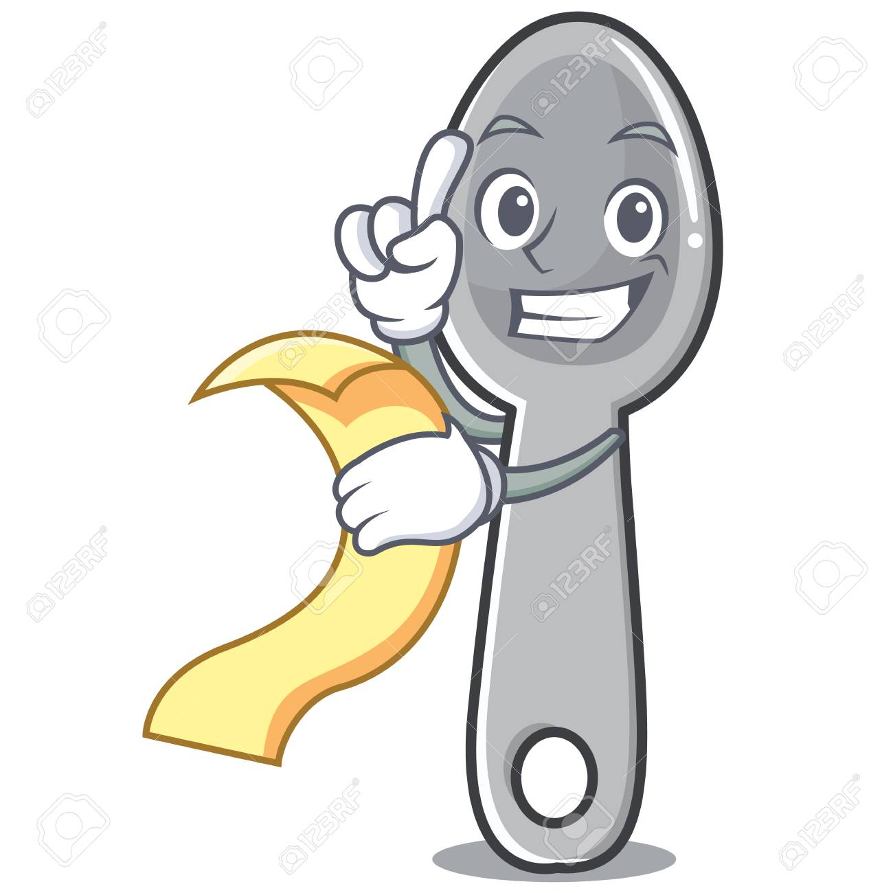 1300x1300 With Menu Spoon Character Cartoon Style Vector Illustration