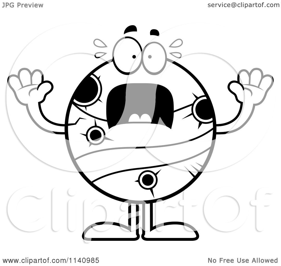 1080x1024 Cartoon Clipart Of A Black And White Scared Planet Mercury