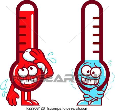 450x435 Clip Art Of Hot And Cold Cartoon Thermometers K22903426