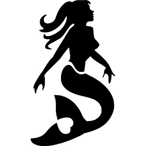 Mermaid Clipart Black And White