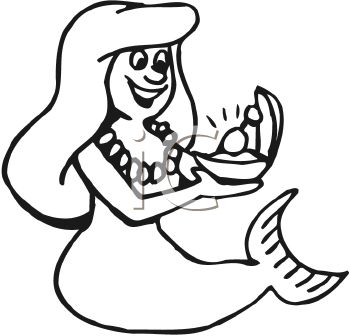 350x336 Mermaid Clipart Black And White