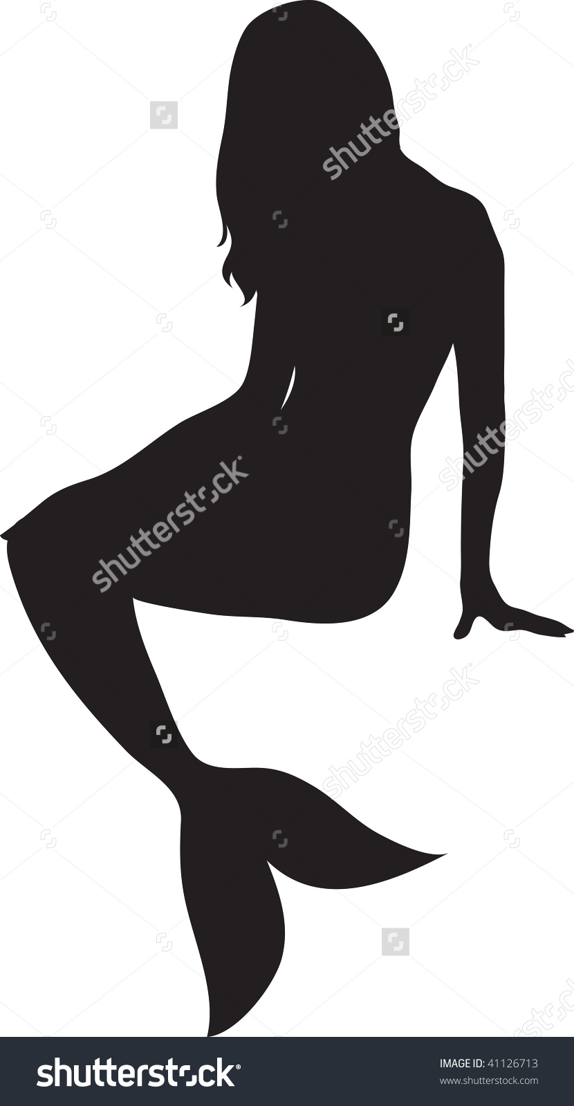 830x1600 Clip Art Illustration Of A Mermaid Silhouette. Mermaids