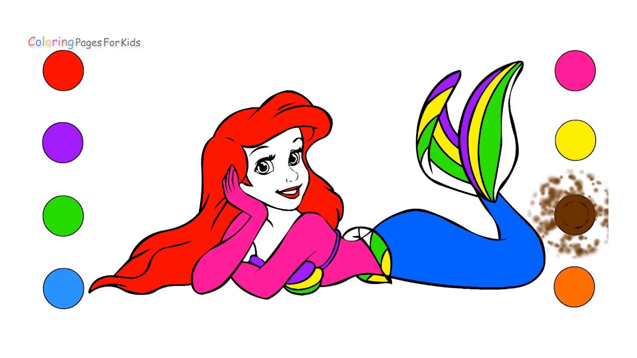 1280x720 How To Draw Mermaid Coloring Pages For Kids Children Toddlers