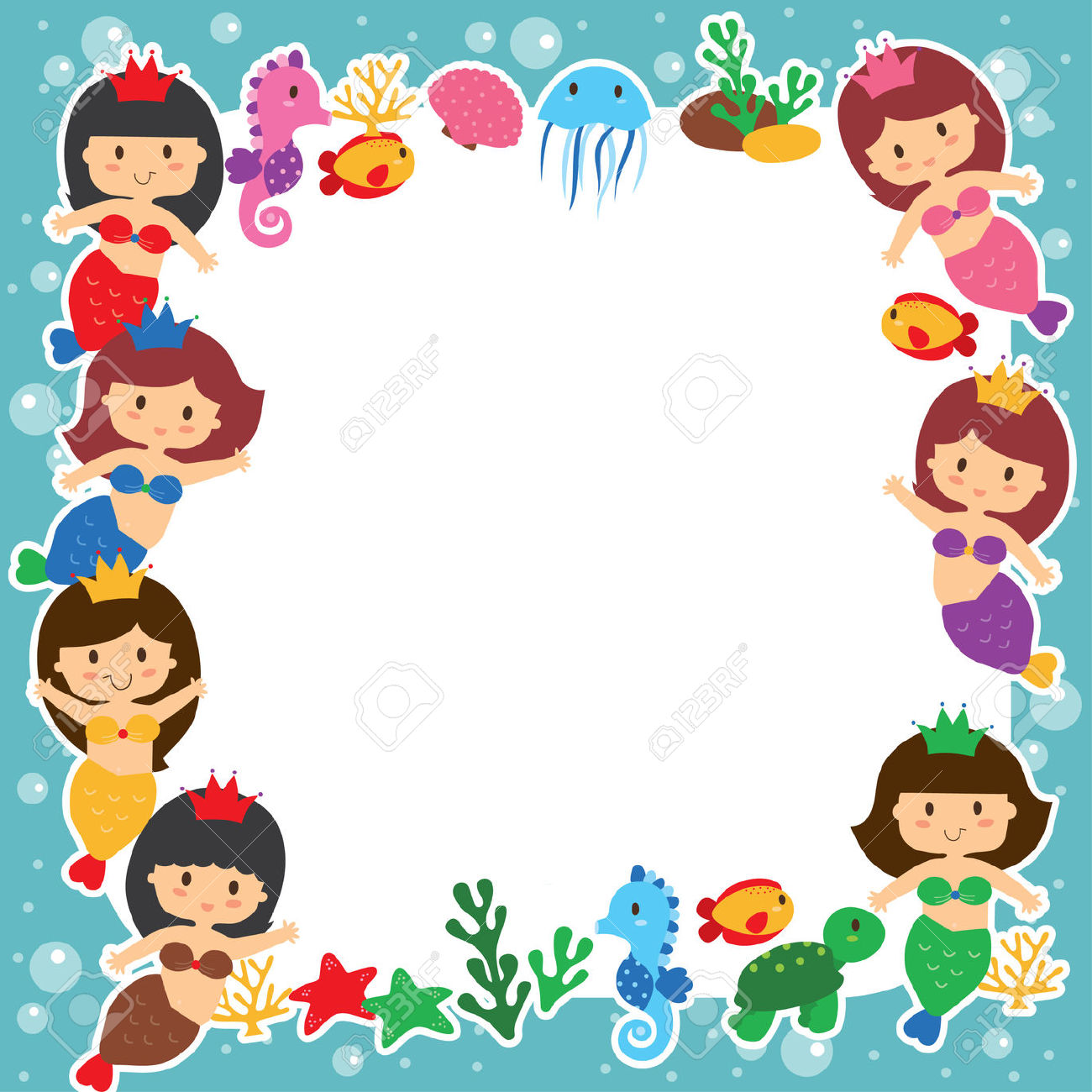 1300x1300 Mermaid Clipart Background