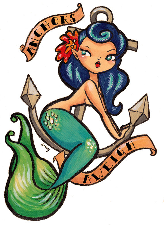 570x784 Vintage Mermaid Clipart Free
