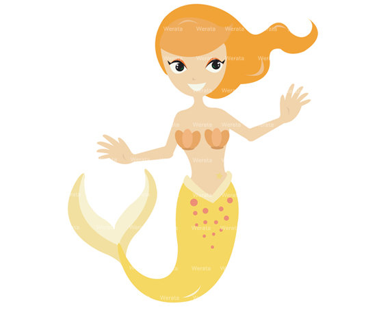 570x453 Mermaid Clipart Yellow