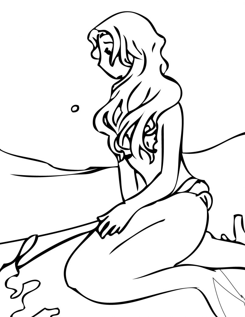 805x1042 Coloring Pages Kids The Little Mermaid Ink Little Mermaid