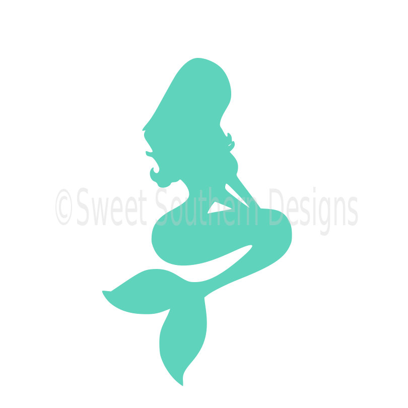 810x810 Mermaid Silhouette Outline Svg Instant Download Design
