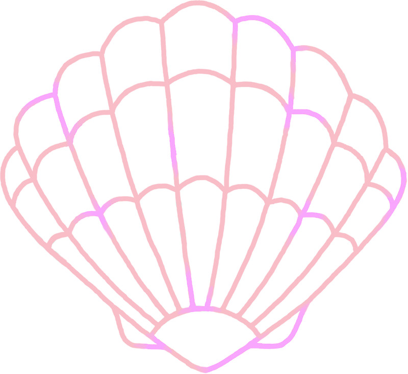 800x734 Pastel Mermaid Seashell Outline Stickers By Aniviel Redbubble