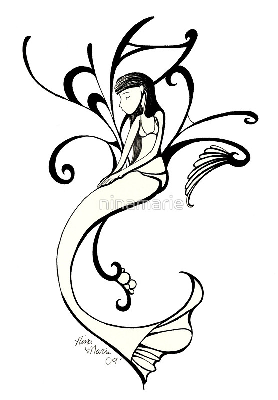 556x800 Mermaid Outline Clipart