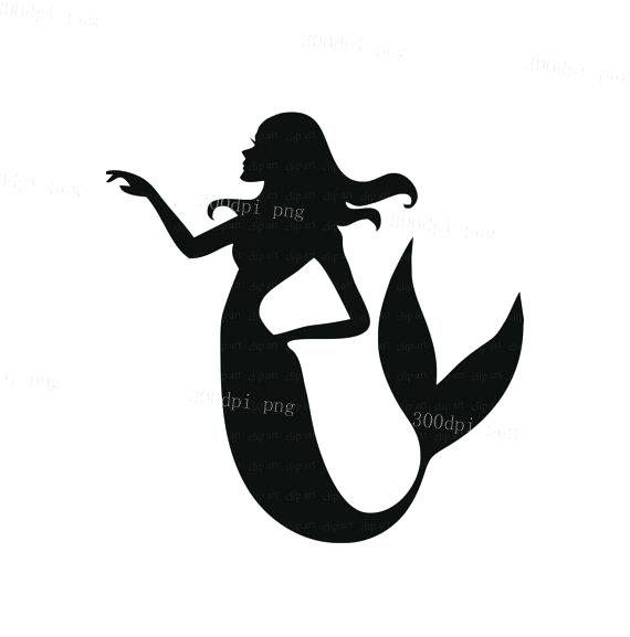 570x577 Mermaid Tail Clipart A Mermaid Silhouette Isolated On A White