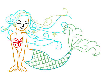 340x270 Mermaid Outline Etsy