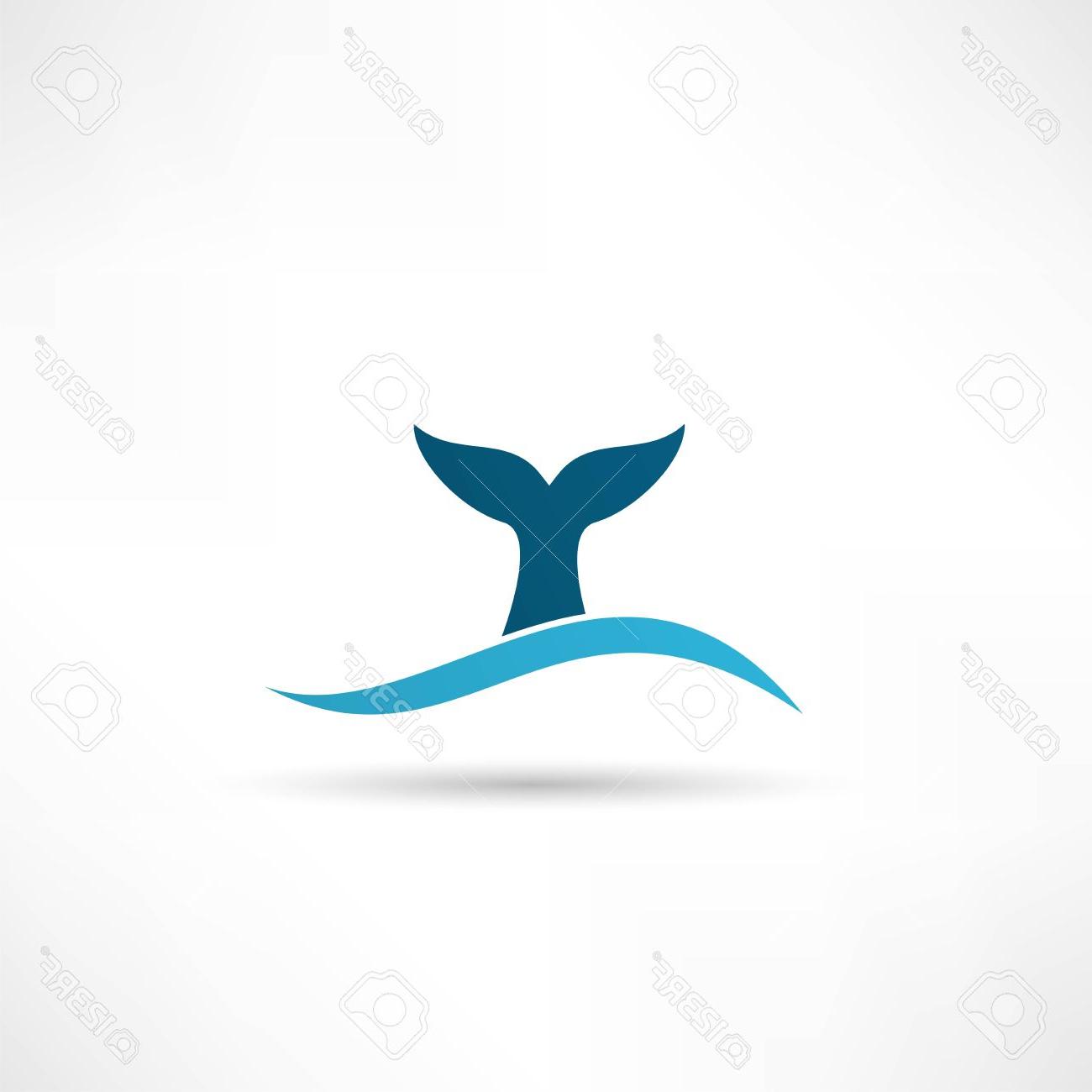 1300x1300 Unique Whale Tail Icon Stock Vector Mermaid Symbol Design