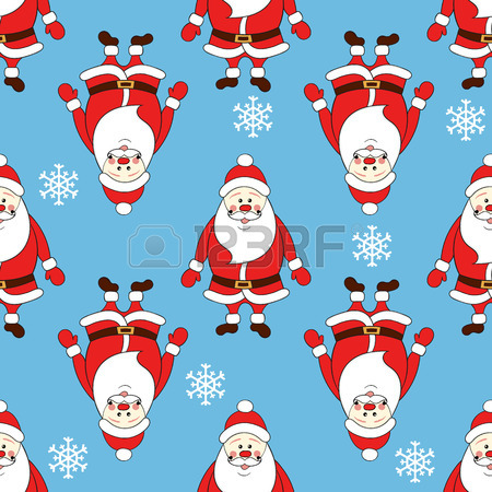 450x450 Christmas Seamless Pattern With Cartoon Santa Claus Saying Ho Ho