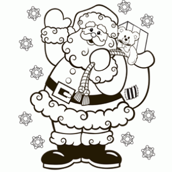 340x340 Merry Christmas Santa Coloring Pages Just Colorings