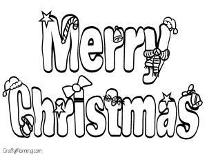 300x225 Merry Christmas Printable Coloring Pages Happy Holidays!