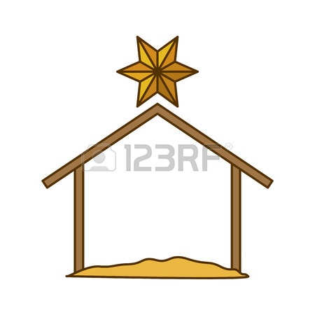 450x450 Holy House Icon. Nativity Merry Christmas Season And Decoration