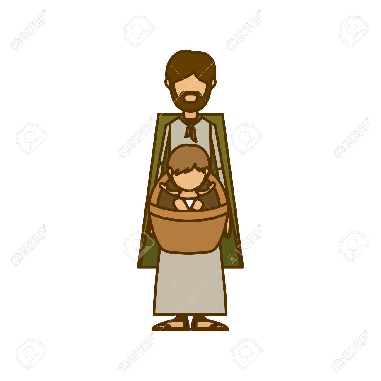 1300x1300 Holy Joseph And Baby Jesus Icon. Nativity Merry Christmas Season