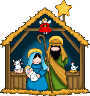 300x320 Merry Christmas Nativity Clip Art Happy Holidays!