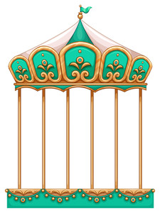 225x300 Illustration Of A Merry Go Round Ride On A White Background